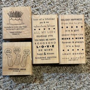 Stampin' Up! Wooden So Many Sayings- - Natural Wood with Black Ink